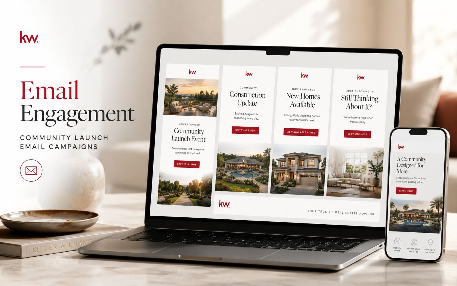 Community launch email campaign mockup