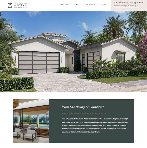 The Grove interior page — Your Sanctuary of Grandeur